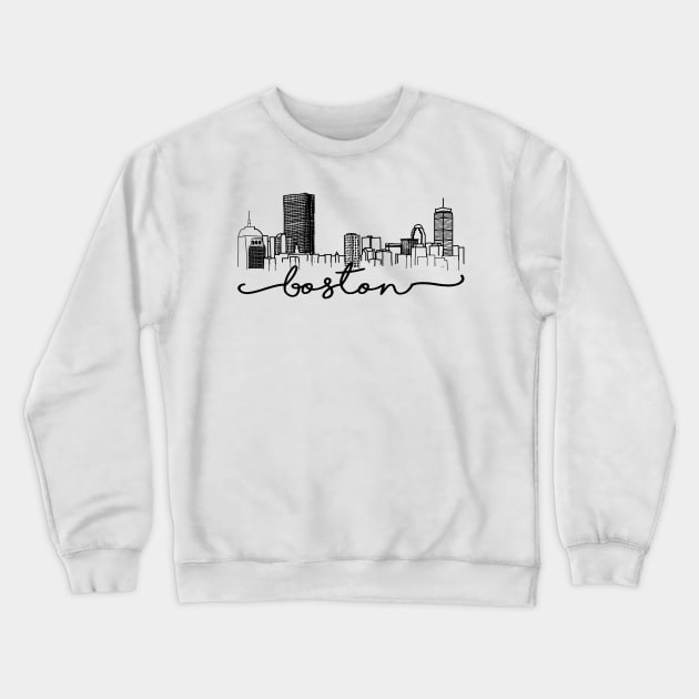 Boston Skyline Crewneck Sweatshirt by doodlesbydani